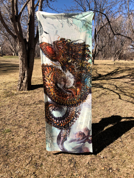 Monarch Dragon Cashmere Silk Scarf